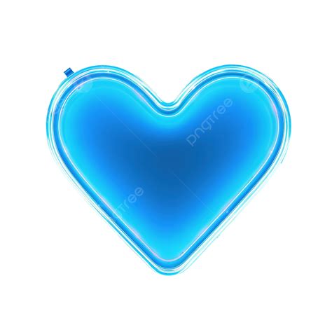 Neon Blue Heart Banner Neon Heart Neon Neon Sign Shape Png