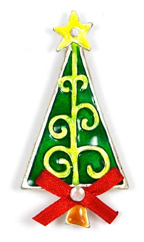 Artsy Enameled Christmas Tree Pin By Ajmc