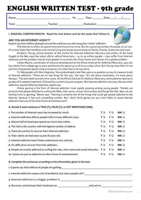 Technical reading comprehension worksheets in these reading comprehension worksheets, students are asked questions about the meaning, significance, intention, structure, inference, and vocabulary used in each passage. 9th Grade Reading Comprehension | Newatvs.Info