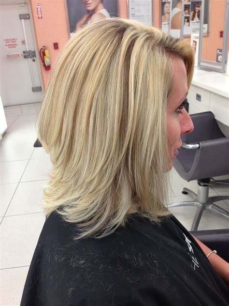 Barely There Angled Long Bob With Layers Highlighted With A Few