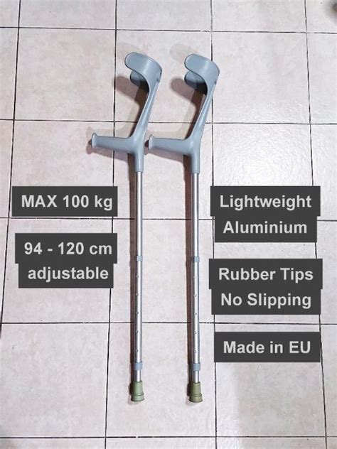 Forearm Crutch Lofstrand Elbow Crutches Aluminium Max 100 Kg
