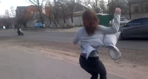 Girl Twerking On Side Of The Road Causes Head On Collision Between Car
