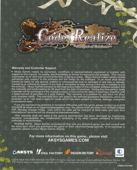 Code Realize Bouquet Of Rainbows 2018 Box Cover Art Mobygames