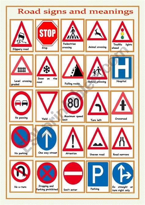 Road Signs And Meanings Worksheet Driving Test Tips Driving Theory