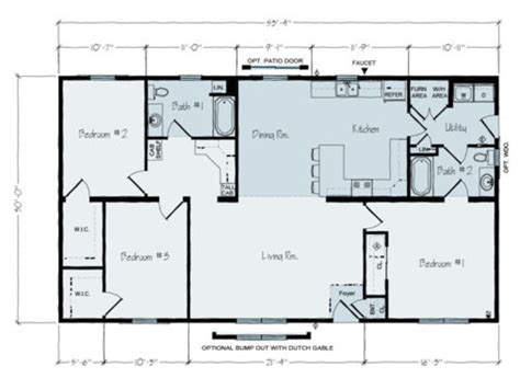 1600 Sq Ft Single Floor House Plans 1500 Plans Square Feet 40x40