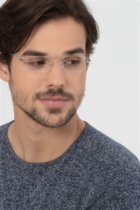 Melbourne Rectangle Silver Rimless Eyeglasses Eyebuydirect