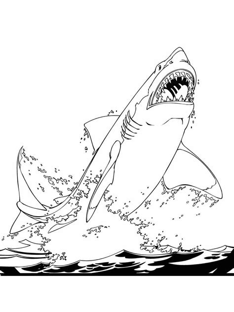 Great White Shark Printable Coloring Pages 1024x740 Coloring Pages Of