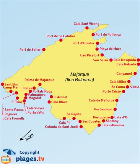 Plages Ile de Majorque Espagne Liste des stations balnéaires Ile de