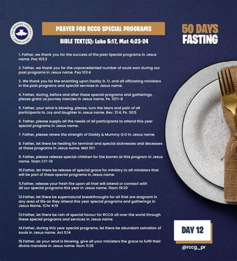 Day 7 Rccg November 2019 Fasting Prayer Points Thursday 7th