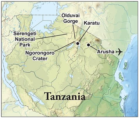 Map Of The Tanzania Safari