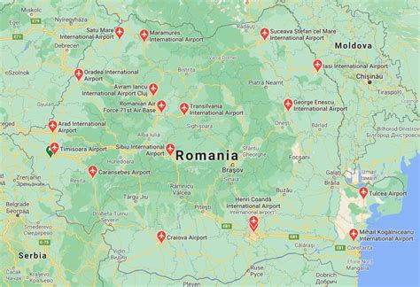 List Of The International Airports In Romania With Map