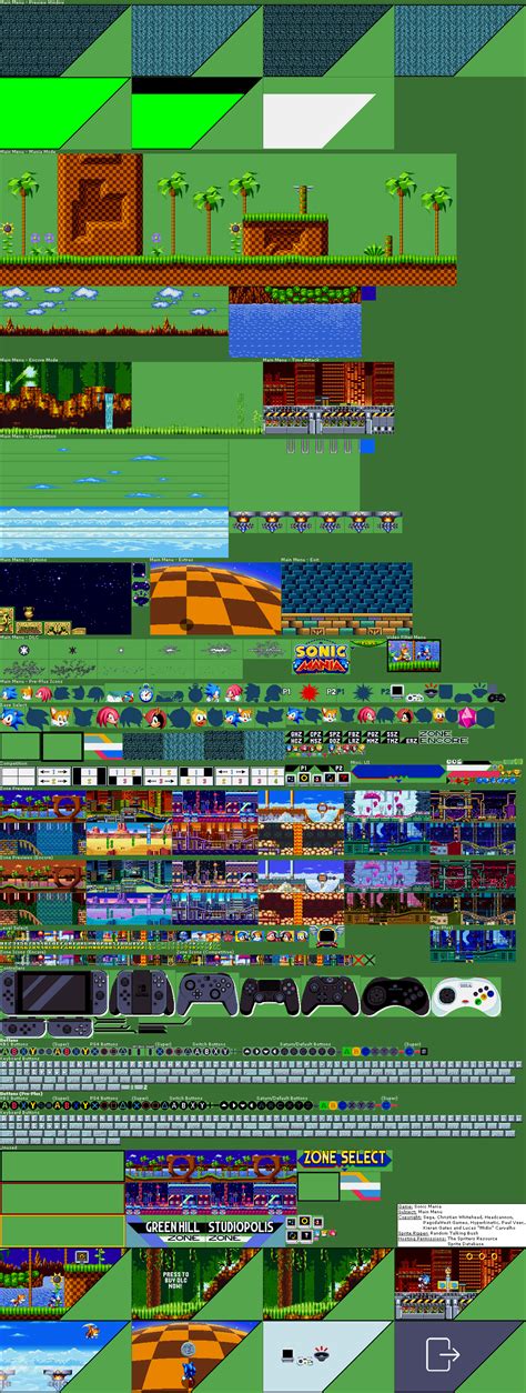 The Spriters Resource Full Sheet View Sonic Mania Main Menu