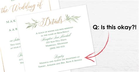 Can You Put Where You Are Registered On Your Wedding Invitation
