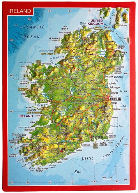 3d Reliefpostkarte Irland Georelief 3d Reliefkarten Und