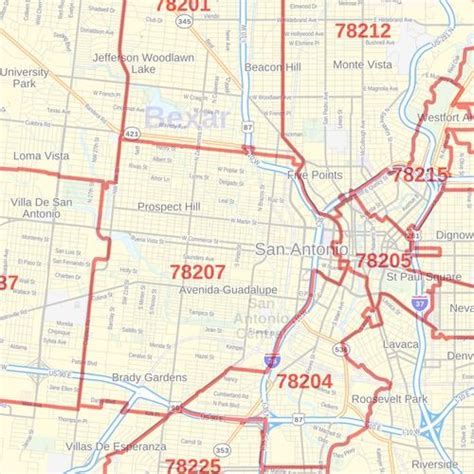 San Antonio Tx Zip Code Map