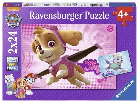 Ravensburger Puzzle Paw Patrol Skye And Everest 2x24 Teile
