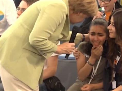 Merkel’s Crying 14 Year Old Migrant Girl Hates Israel Hopes It Won T Be There Anymore