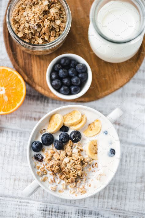 Healthy Breakfast Cereals With Milk High Quality Food Images