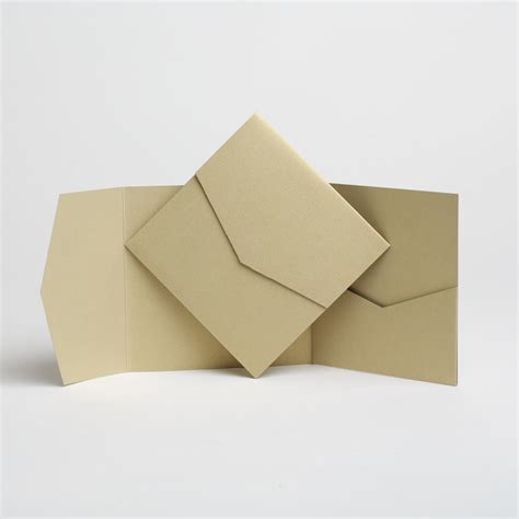 Light Gold Pocketfold Invite With Envelopes Diy Pocket Wedding