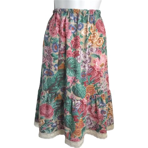 Cottage Core Victorian Prairie Skirt Vintage 70s Bohemian Etsy
