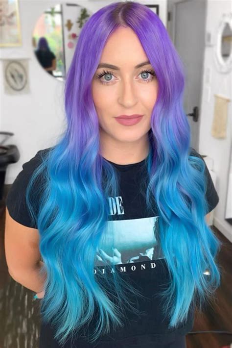 Purple And Arctic Blue Bluehair Bluombre Ombre What About Blue Ombre Hair In Case You Are