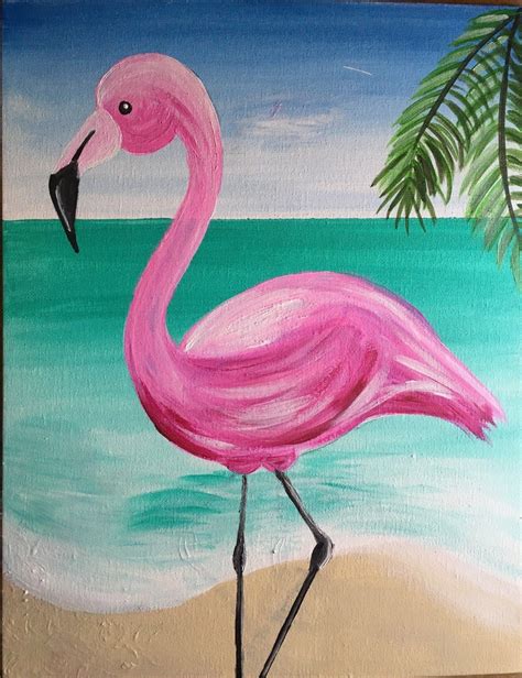 How To Paint A Flamingo Step By Step Painting Cute Canvas Paintings