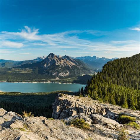 Scenic Barrier Lake Stock Photo Image Of Hiking Cliff 63663130