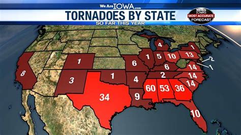 Tornadoes In 2019 So Far By State Rweather
