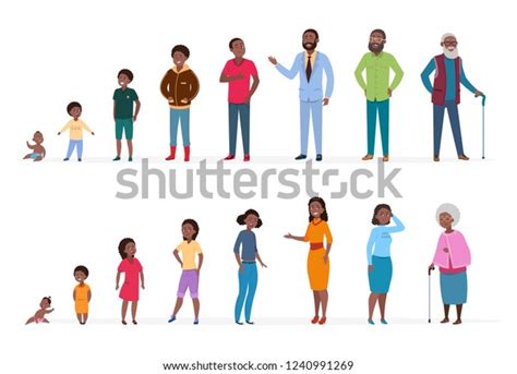 African American People Different Ages Man Stock Vector Royalty Free