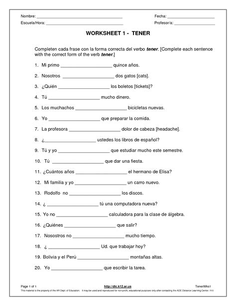 Agreement Of Adjectives Spanish Worksheet Answers 108625 — Db