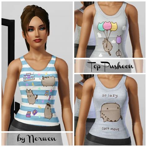 Pusheen Top• Recolorable • For Young Adult And Adult Female • Available