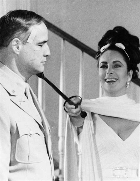 Marlon Brando And Elizabeth Taylor On The Set Of Reflections In A