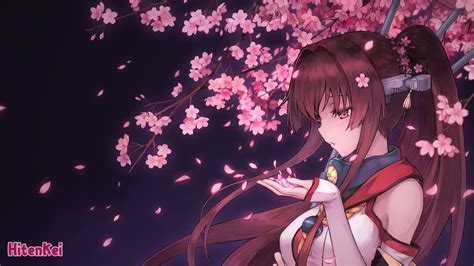 Kantai Collection 1080p Sakura Blossom Yamato Profile View