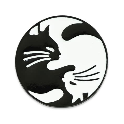 Cat Yin Yang Lapel Pin 1 18 Diameter