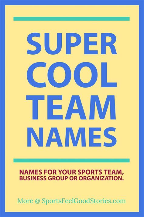 Super Cool Team Names For Sports Like Baseball Basketball Football