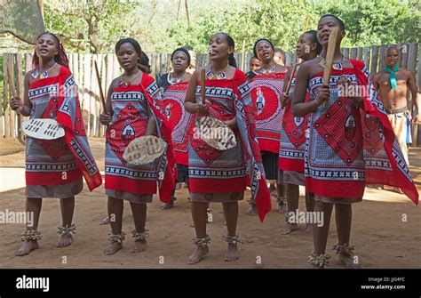 Women Tribal Singing Mantenga Cultural Village Swaziland Southern