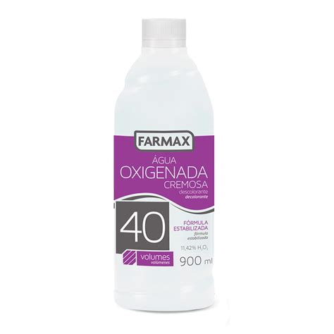 descolorante agua oxigenada cremosa 40 volumes farmax 900ml beleza todo dia