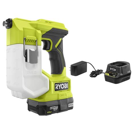 ryobi 18v one cordless handheld sprayer kit with 1 18v one 1 5 ah battery and charger the