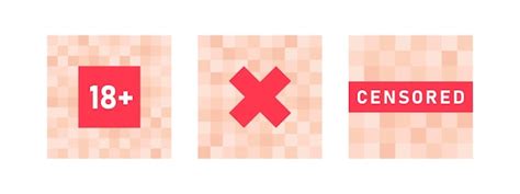 Ensemble Déléments De Signes Censurés Par Pixel Concept De Barre De Censure Noir Et Rouge