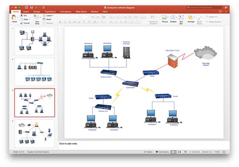 How To Add A Computer Network Diagram To A Powerpoint Presentation