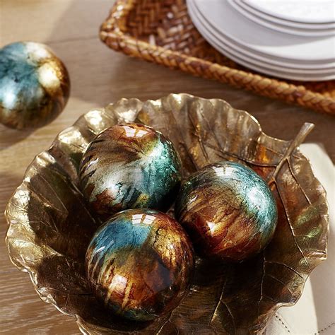 Foil Sphere - Taupe & Turquoise | Decorative spheres, Decorative sphere ...