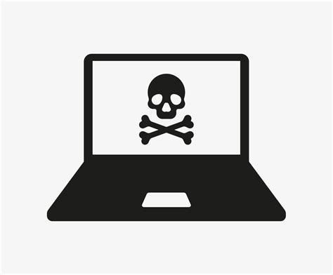 Laptop With Virus Vector Icon Isolated On White Background Infected