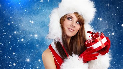 Christmas Girl With Snow Wallpapers Wallpaper Cave