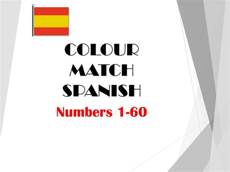 Numbers 1 60 Colour Match Spanish Teaching Resources