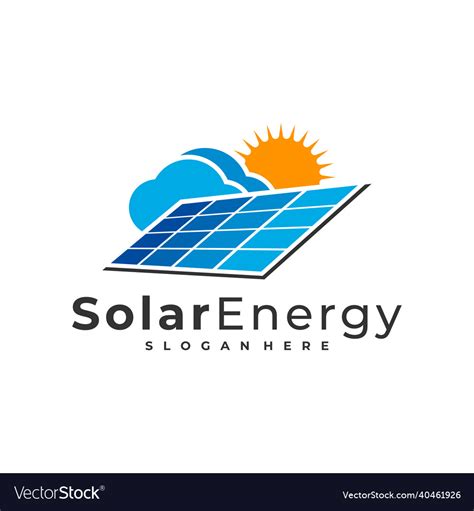 Cloud Solar Logo Template Creative Solar Panel Vector Image