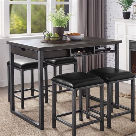 A counter height table set is great, especially in the kitchen. Carbon Loft Mezzo Counter Height Dining Table with Storage ...