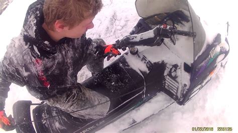 Snowmobiling In Deep Snow Youtube