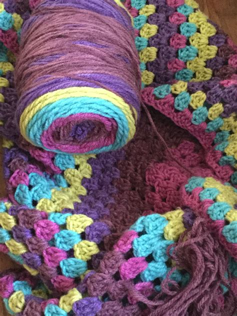 How to crochet a granny square for beginners | bella coco. Continuous granny square crochet blanket. Double crochet ...
