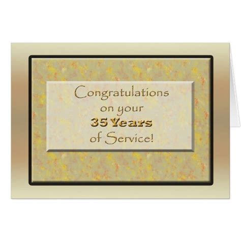 Employee 35 Years Of Service Or Anniversary Card