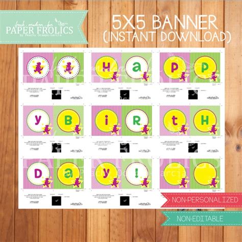 Barney Party Banner Digital Diy Printable By Paperfrolics2012